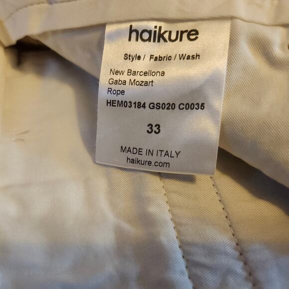 HAIKURE Men's‎ Casual Chino Pants Italian sz 33 US 32/33 NWT | MSRP $276 - Picture 9 of 12